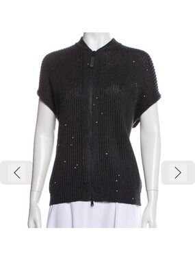 Brunello Cuchinelli black 
Linen zip top  good condition